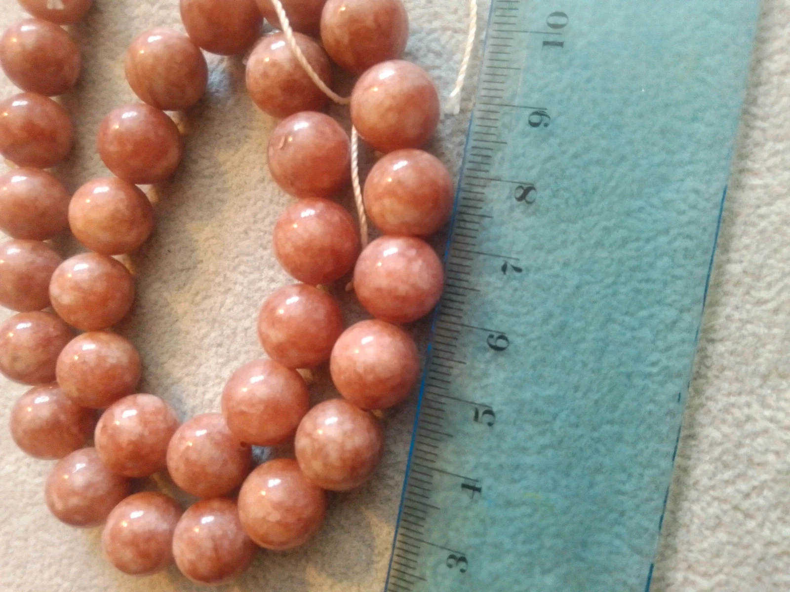 Zonnesteen parelketting 12 mm – photo 2
